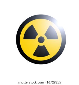 Yellow Radioactive Radiation Symbol Flat Yellow Stock Vector (Royalty ...