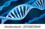 Nucleotides in a DNA strand, Genetics concept 3d illustration