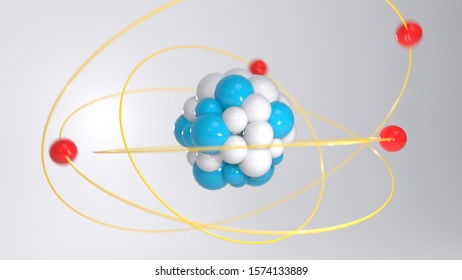 Nucleus Atom Atom Nucleus Electrons Rotate Stock Illustration 1574133892