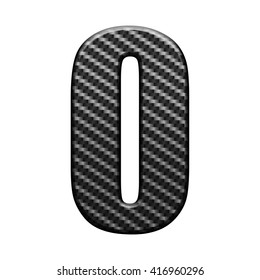 Number 0 Design (Zero).with Carbon Fiber Photo Background Isolated On White Background