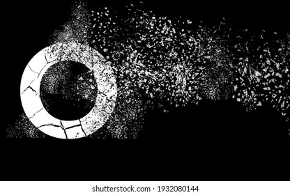 Number 0- Explosion Type Typographic White Color Number 0 In Black Background Wallpaper