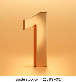 Number 1 Gold Icon 3d Element Background Of Golden One Symbol Success Award Typography Font Or Best Champion Winner Trophy Sign And First Luxury Decoration Shiny Victory On Premium Medal Competition.