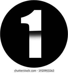Number 1- white color typographic number 1 in black background circle wallpaper