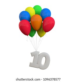 Number 10 Party Celebration Number Attached Stock Illustration ...