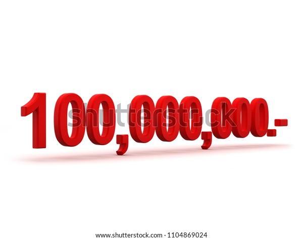 Number 100000000 Red 3d Rendering Stock Illustration 1104869024