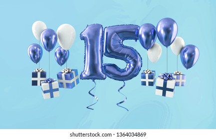 Number 15 Birthday Celebration Gold Balloon Stock Illustration ...