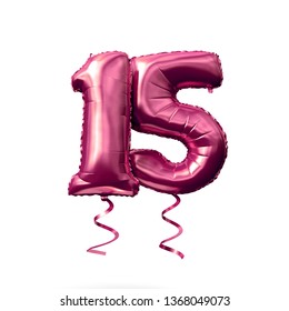 Number 15 Rose Gold Helium Balloon Stock Illustration 1368049073 ...