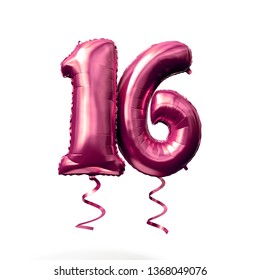 Number 16 rose gold helium balloon isolated on a white background. 3D Render - Powered by Shutterstock