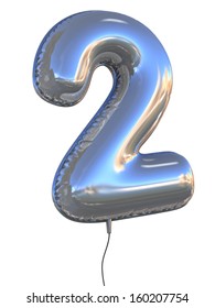 Number 2 Balloon 3d Illustration