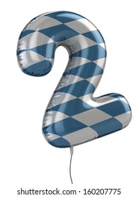 Number 2 Balloon 3d Illustration