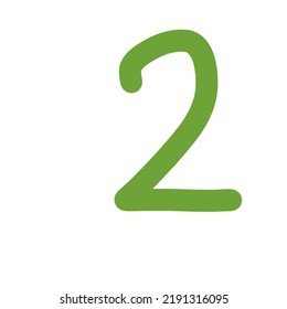 Number 2 Illustration Green Color On Stock Illustration 2191316095 ...