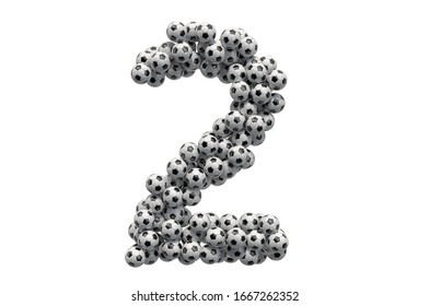 Number 2 Soccer Balls 3d Rendering Stock Illustration 1667262352 ...