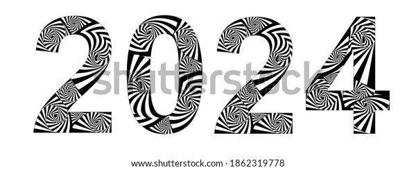 Number 2024 Abstract Style Black White Stock Illustration 1862319778 ...