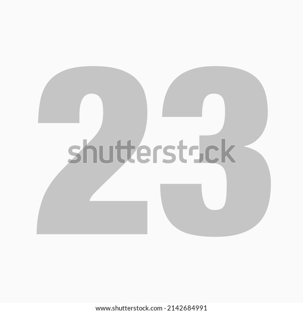 Number 23 Simple Clip Art Illustration Stock Illustration 2142684991