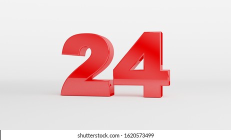 Number 24 Glossy Red Color On Stock Illustration 1620573499 | Shutterstock