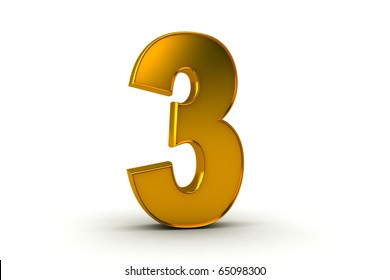 Number 3 Gold Metal Stock Illustration 65098300 | Shutterstock