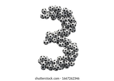 Number 5 Soccer Balls 3d Rendering Stock Illustration 1667262331