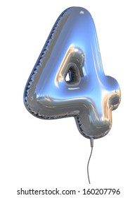 Number 4 Balloon 3d Illustration