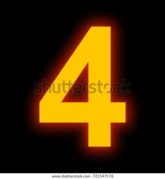 Number 4 Neon Light Full Isolated Stock Illustration 721547176 ...