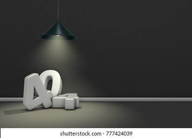 The Number 404 Under A Lamp - 3d Rendering