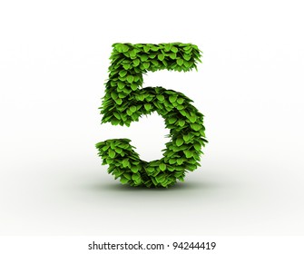 Number 5, Alphabet Of Green Leaves