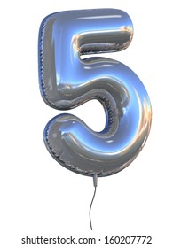 Number 5 Balloon 3d Illustration