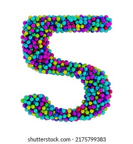 Number 5 Made Colored Metal Balls Stock Illustration 2175799383 ...