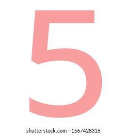 Number 5 Pink On White Background Stock Illustration 1567428316 ...