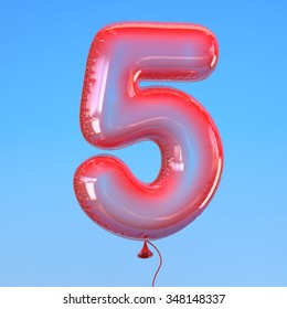 Number 5 Transparent Balloon Font