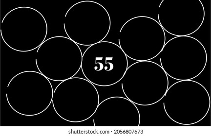 The number 55 on a solid background. Illustration