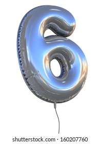 Number 6 Balloon 3d Illustration