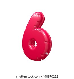 Number 6 Balloon Inflatable 3D Rendering