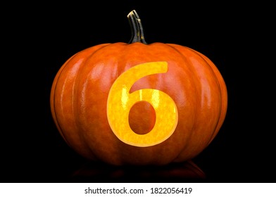 Number 6 Carved Pumpkin Halloween Font Stock Illustration 1822056419 ...