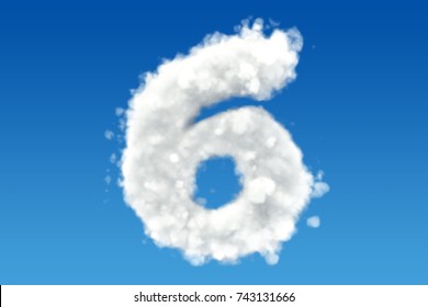 Number 6, From Clouds In The Sky. 3D Rendering