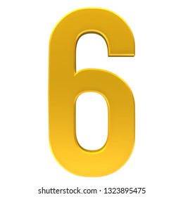 Number 6 Golden 3d Rendering Isolated Stock Illustration 1323895475 ...