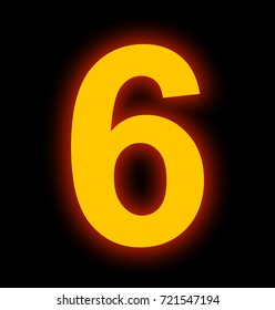 Number 6 Neon Light Full Isolated Stock Illustration 721547194