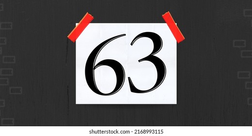 Number 63 Banner Number Sixty Three Stock Illustration 2168993115