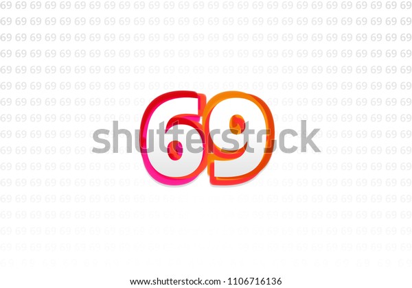 Number 69 On Number 69 Background Stock Illustration 1106716136