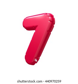 Number 7 Balloon Inflatable 3D Rendering