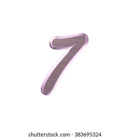 Number 7 Purple Metallic On White Stock Illustration 383695324 