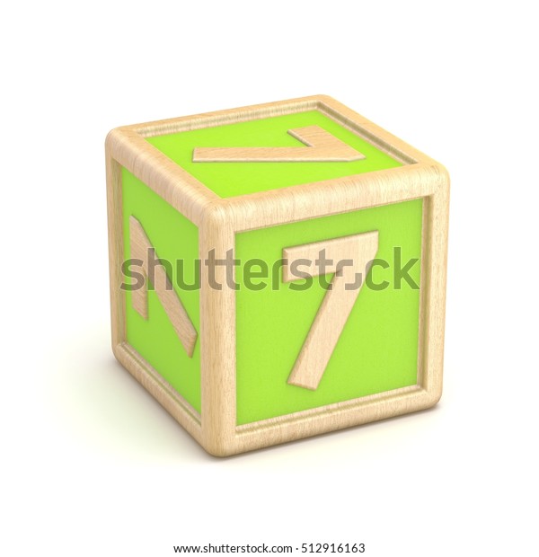 Number 7 Seven Wooden Alphabet Blocks Stock Illustration 512916163