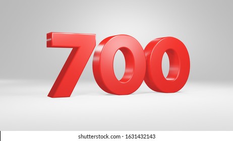 Number 700 Red On White Background Stock Illustration 1631432143 ...