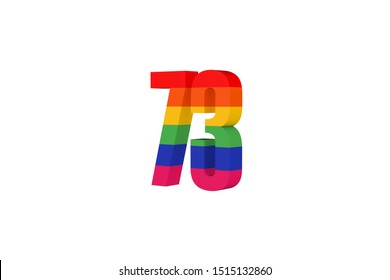 Number 73 Text Colorful 3d Render Stock Illustration 1515132860 