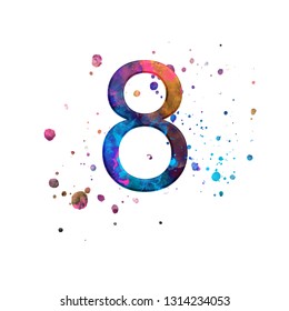 Number 8 Illustration On Isolated White Stock Illustration 1314234053 ...