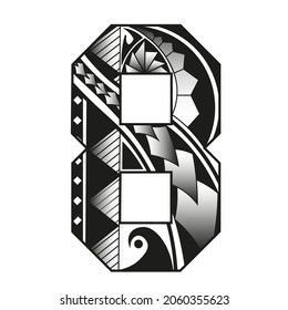 Number 8 Made Polynesian Maori Style Stock Illustration 2060355623 ...