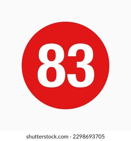 Number 83 In Red Circle