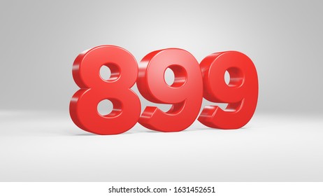 Number 899 Red On White Background Stock Illustration 1631452651 ...