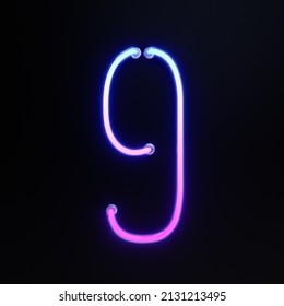 Number 9 Alphabet Neon Retro 3d Stock Illustration 2131213495 