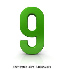 9 Nine Number Green 3d Rendering Stock Illustration 1167084109 ...