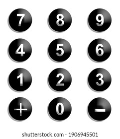 Number Balloons 0 to 9 white background